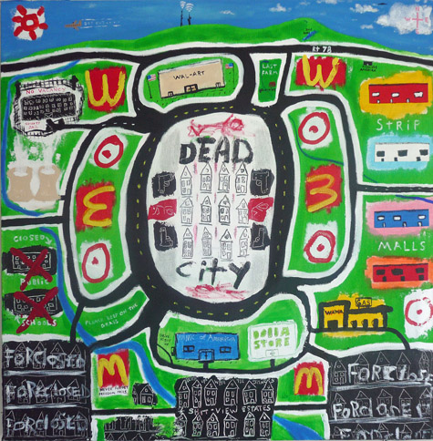 David "Big Dutch" Nally | DN127 | Roadside America | 30x32, price $1000 at the Outsider Folk Art Gallery